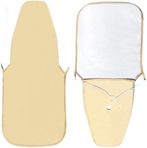 Heat-Resistant Ironing Board Cover - Waterproof, Non-Slip, Machine-Washable Cotton Pad for Foldable Boards 12x32 Inch, Durable & Easy-Change Design (Off White)