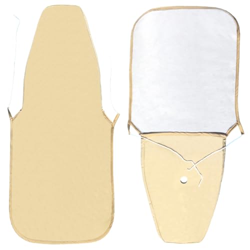 Heat-Resistant Ironing Board Cover - Waterproof, Non-Slip, Machine-Washable Cotton Pad for Foldable Boards 12x32 Inch, Durable & Easy-Change Design (Off White)