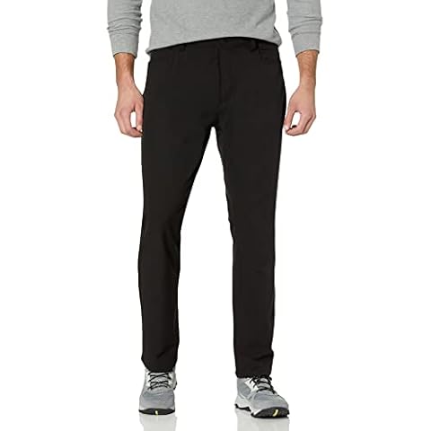 UNIONBAY Men's Wanderer Lightweight Performance Travel Tech 5-Pocket Pant, Black, 32W x 30L Cover