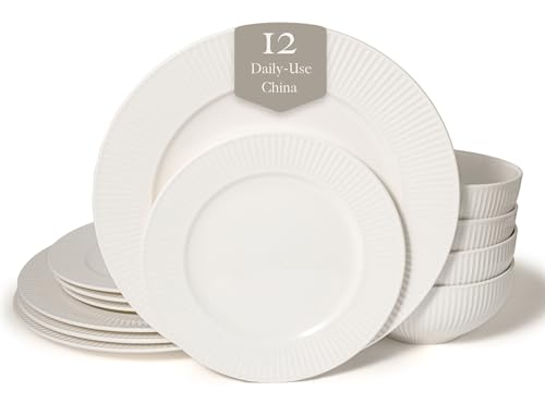 Imagen de Square House New Bone China Juego de vajilla de 12 piezas