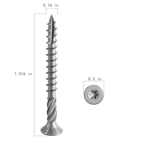 Image of Wensilon #8 * 1-5 /8 inch 304 Stainless Steel Deck Screws, (1100pcs) 5 lbs.Exterior Wood Screws, Rust Resistant Epoxy Coated, Bronze, T20 Star Bit