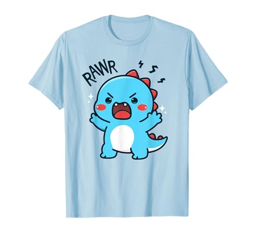 Cute Dinosaur Roaring Kawaii Dino Rawr Funny Boys Teens Kids T-Shirt