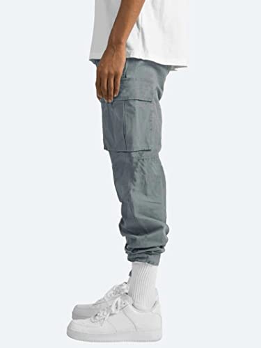 Cargo Pants for Men Drawstring Casual Hiking Pants Athletic Joggers Trousers Straight Running Trousers with Pockets4