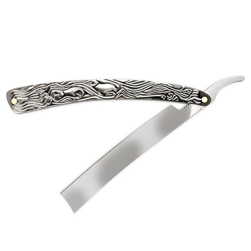 Professional Mens Straight Razor – 11.4' Barber Straight Razors for Men with Pre-Sharpened Carbon Steel Blade – Rust-Resistant & Easy to Clean Shaving Knife for Men, Ergonomic Handle & Durable Build