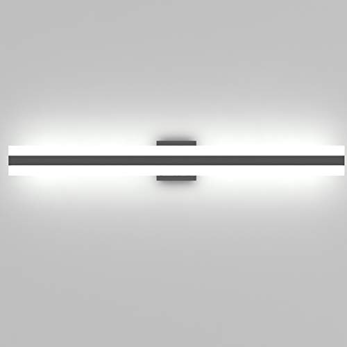 Aipsun 40in Modern Black Vanity Light Up and Down Frosted White Acrylic LED Wall Light for Bathroom Light Fixtures(White Light)