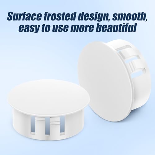 Image of 200PCS 3 /4 inch Plastic Plugs Hole, White Round PA66 Plug Furniture Hole Decorative Cover