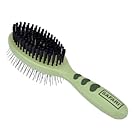 Coastal Pet Safari Pin and Bristle Combo Dog Brush with Plastic Handle - 2-in-1 Wire Pin Brush and Dog Bristle Brush - Ideal for Multi-Dog Household - For Dogs with Short and Long Hair - Medium