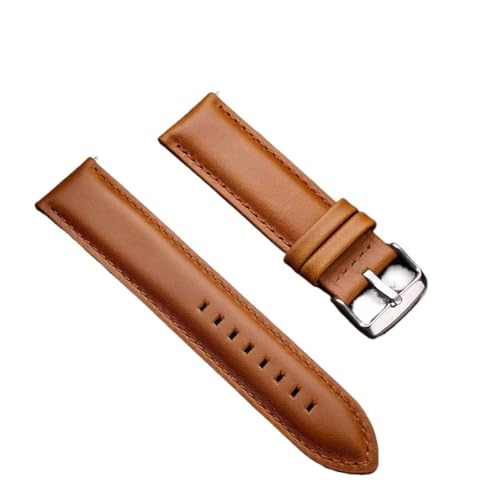 Bracelet montre cuir véritable marron jaune 24mm style urbain DW