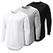 Mancozy 3 Pack Men's Fashion Fitted Crew Neck Plain Essential Tees Long Sleeve T-Shirts for Men X-Large