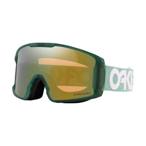 Image of Oakley Line Miner LARGE /MEDIUM Ski Goggles for Men for Women | In Matte Black, FP Black & Navy W Prizm Sapphire. Bonus kit: cleaning spray, cloth, screwdriver & mirror.