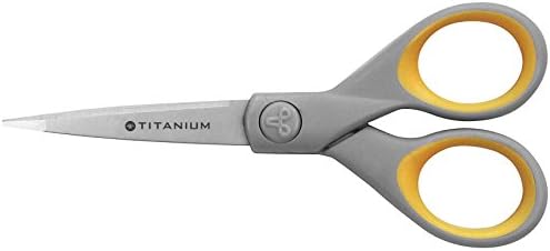Westcott Titanium Super Softgrip Scissor Set (Pack of 5), Yellow