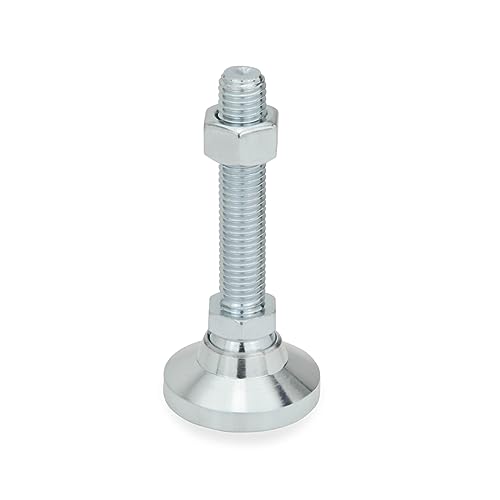 Ganter Normelemente GN 343.2-40-M10-63-OS 2-40-M10-63-OS-Gelenkfüße/Stellfüße mit Verstellspindel, verzinkt, blau passiviert, Gewinde d2: M10 x 63mm