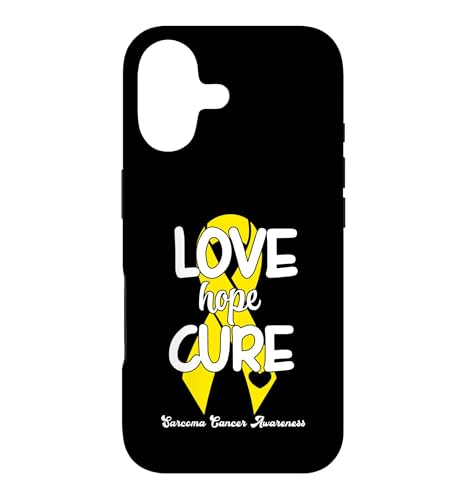 Love Cure Hope Yellow Ribbon Sarcoma Cancer Awareness �X�}�z�P�[�X iPhone 17 �p