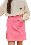 [EnDast] ピンク 120cm MINIROI ポケット付き スカート 無地 ひざ上 ウエストゴム キッズ 女の子 ガールズ シンプル おしゃれ 春 夏 秋 かわいい 韓国子供服_bd-256_