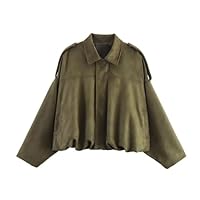 Giacca Moto Donna Bomber Softshell in Finta Pelle, Scamosciata con Risvolto Colletto in Pelle Scamosciata Giacche Primavera Inverno Caldo Maniche Lunghe Moda Camoscio Giacca Vintage Cappotto 2025 S