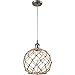 Innovations Lighting 516-1P-SN-G122-10RB Large Farmhouse Rope 1 Light Mini Pendant Part of The Ballston Collection