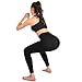 Leafigure High Waisted Leggings for Women- Soft No See-Through Yoga Pants for Gym Workout Running Black S-M