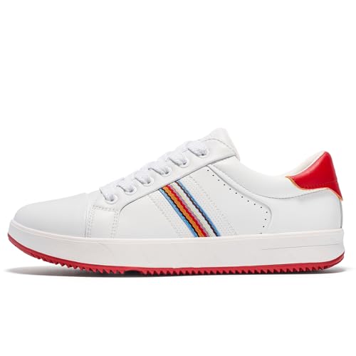 Image of UOFEIY Men's Golf Shoes Professional Spikeless Leather Sneakers Non Slip Low Top Lightweight Breathable Waterproof Golf Club Training