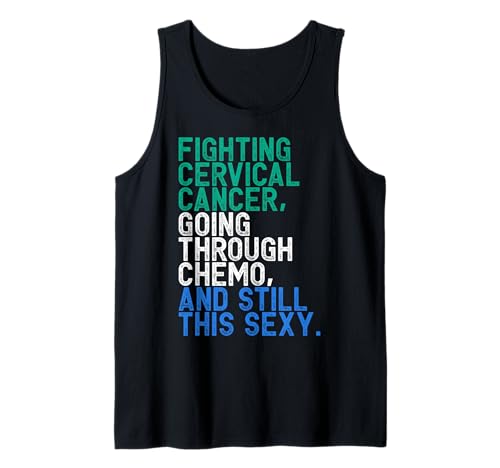 Hombre Divertido Paciente Quimioterapia Luchador Cáncer Cervical Inspirador Camiseta sin Mangas