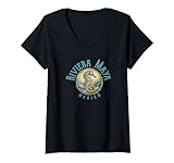 Mujer Riviera Maya México Diseño Caballito de México Camiseta Cuello V