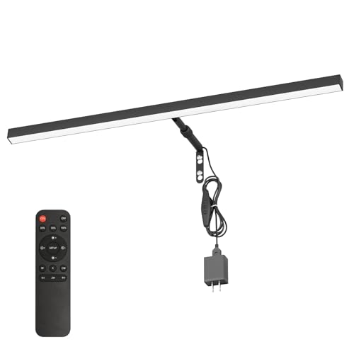 Coinmit 24" Plug in Picture Light for Paintings with Remote Control, 9W LED Art Display Lighting for Gallery, Dartboard, Artwork, Black Wall Mounted Picture Frame Light