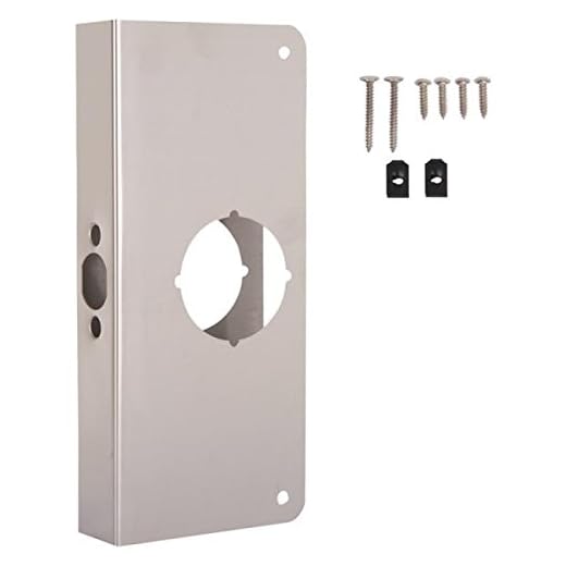 Rocky Mountain Goods Door Reinforcer Nickel - for use with 1 3/8” Thick Doors, 2 3/8” Backset, 2 1/8” bore - Heavy Duty Steel to Prevent Break ins - Easy Install - Works with Metal or Wood Doors