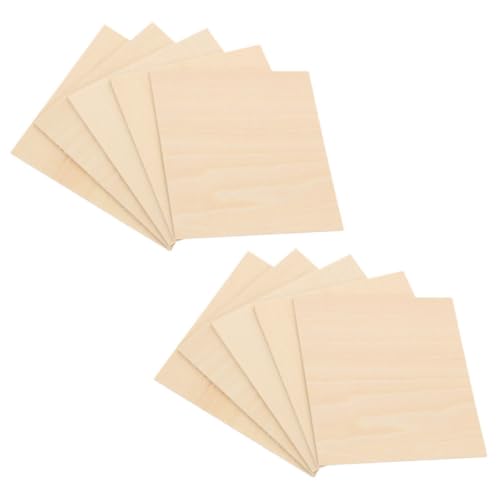 SHERCHPRY 10 Piezas de Láminas de Madera Clara para Manualidades Tablas de Madera sin Tratar 150X150X2Mm Piezas Lisas para Grabado Bricolaje y Proyectos