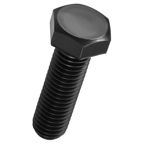 Vis à tête hexagonale M12 noire filetage complet à gauche en acier 10.9 x5