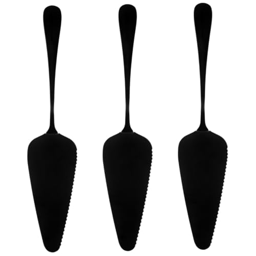 PRETYZOOM 3 Pièces pelle à pâtisserie en acier inoxydable spatule à crêpes gâteau pâtissier serveur coupé coupe fromage couteau fromage croûte de pizza outil z pelle à gâteau Black