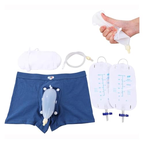 Urinbeutel Bei Inkontinenz Für Männer,Wearable Harninkontinenz-Unterhosen,Silikon Urinsammler,500ML Urindrainagebeutel,Auslaufsicherer Bein Pee Katheter(85 To 100CM)