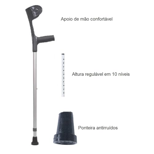 Muleta Canadense Desmontável 110 Kg Tamanho Único- 1 Unid