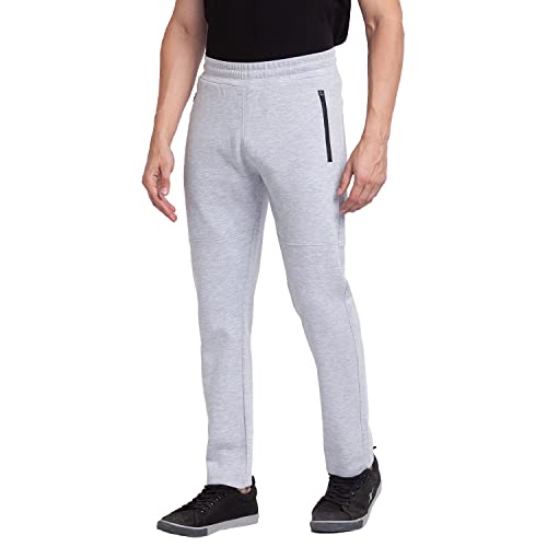 Image of Spykar Men's Mid Rise Cotton Slim Fit Trackpants