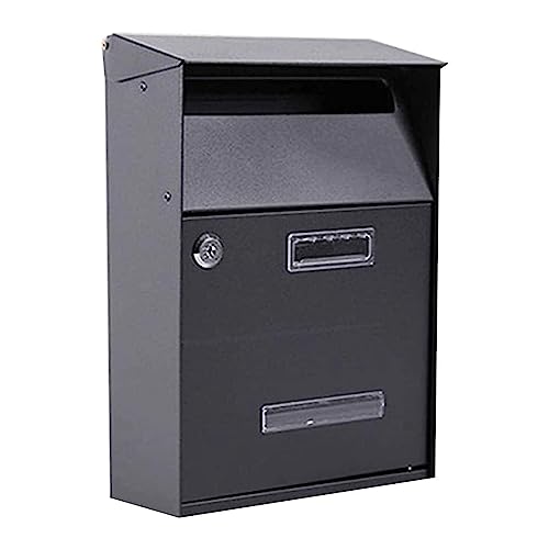 Pnajfuel 7295 Wandbriefkasten Schwarz Metall abschließbar