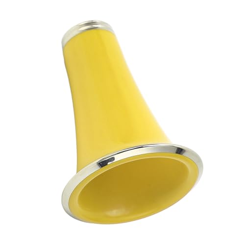 Campana de repuesto de plástico ABS con anillo de metal chapado, accesorio de instrumento de viento para mejorar la calidad de sonido (CC30 amarillo)