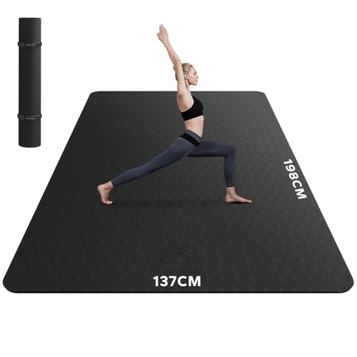 HAPBEAR Yogamatte XXL- Extra Groß Breit Yoga Matte, TPE Sportmatte...