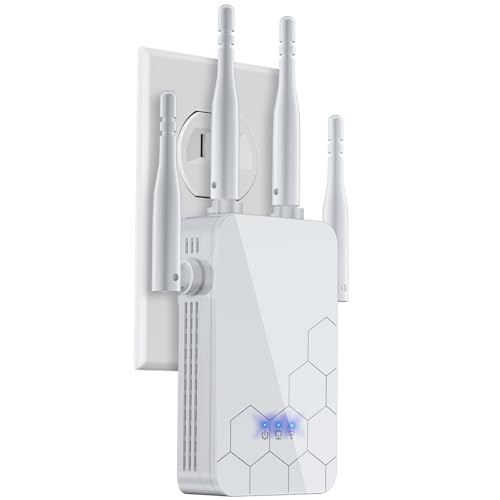 WiFi Extender Internet Booster Long Range Repeater Wireless Routers Amplifier Mesh Wi-Fi 80% Faster Broader Than Ever Support More Network Devices at Home 1 Tap Setup