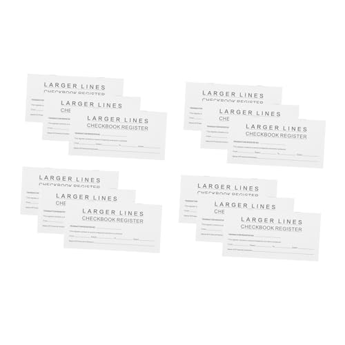 Homoyoyo Libro de Registros de Cheques Tamaño Portátil para Chequeras Personales, 12 Unidades en Papel Blanco Uso a Largo Plazo y Gestión Financiera Móvil para Cuentas de Ahorro