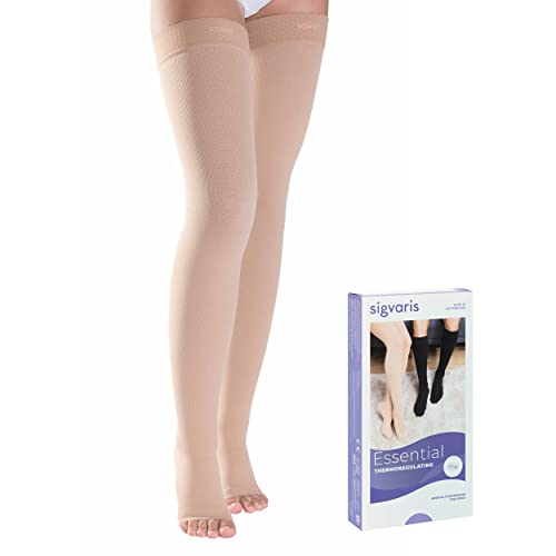 SIGVARIS Medical Compression Stockings - Cotton - Class 2 - Thigh length - For Men and Women