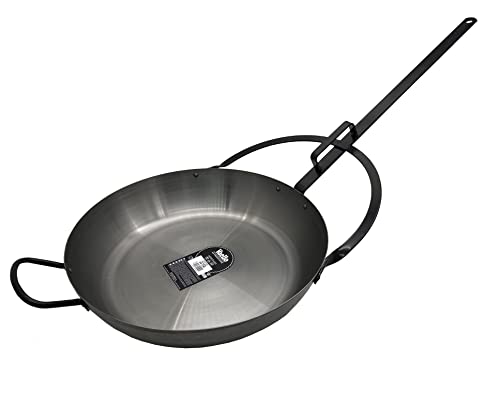 FERRETERIA LEPANTO Sartén para migas, sarten con mango largo, sarten miguera pulida, sartén onda con mango largo (45)