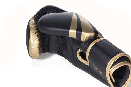 Luva De Boxe Muay Thai Kickboxing Training 12Oz Dourada e Preta
