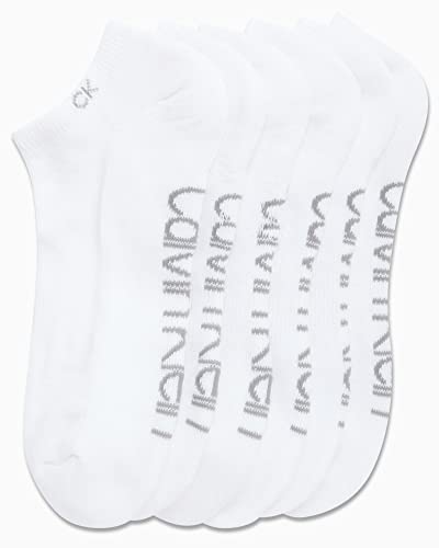 Image of Calvin Klein Mens No Show Socks - 6 Pack Soft Cotton Blend Cushioned Athletic Low Cut Socks for Men for Sports and Running
