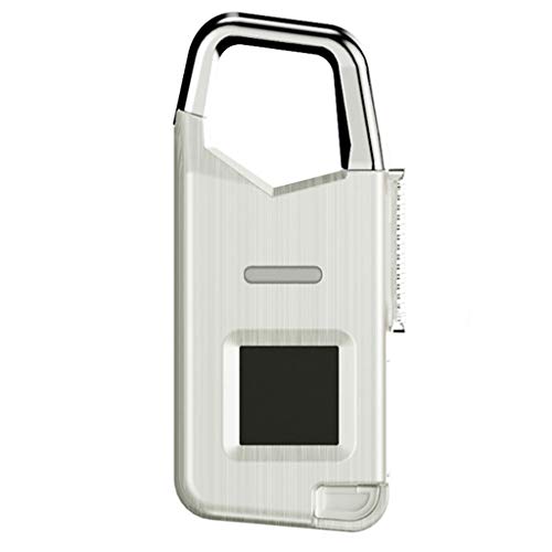 Preisvergleich Produktbild HHWENJ Mini Fingerprint Vorhängeschloss, Tragbare Outdoor-Reise Biometrische Intelligente Fingerprint Sperre Zink-Legierung Wasserdichte USB-Lade-Vorhängeschloss
