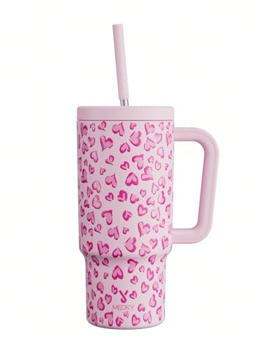 24オンス タンブラー ハンドル付 真空断熱ステンレススチール トラベルマグ ストロー付き 真空断熱 水筒 断熱カップ 再利用可能ステンレススチールボトル - 最大24時間飲み物を冷たく保ちます