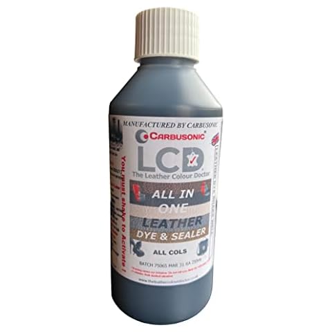 Carbusonic All in one Leather dye and sealant, Interior Leather Paint for Car Seats, Sofas, Arm Chairs, Shoes, Handbags & More. (250ml Black) Cover