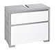 Schildmeyer Bello Waschbeckenunterschrank 140901, Steingrau / Weiß Glanz, 67 / 33 / 57 cm