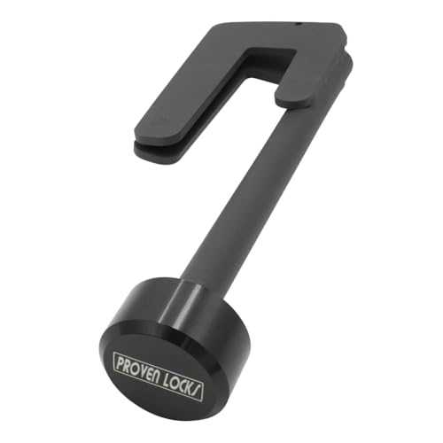 Proven Locks Model WL-200 J-Style Wheel Lock,Black Puck, Trailer Wheel Lock for Leaf-Spring Trailers with 15-Inch or 16-Inch Wheels, Made in The USA (Black, Long = Between 8-1/2
