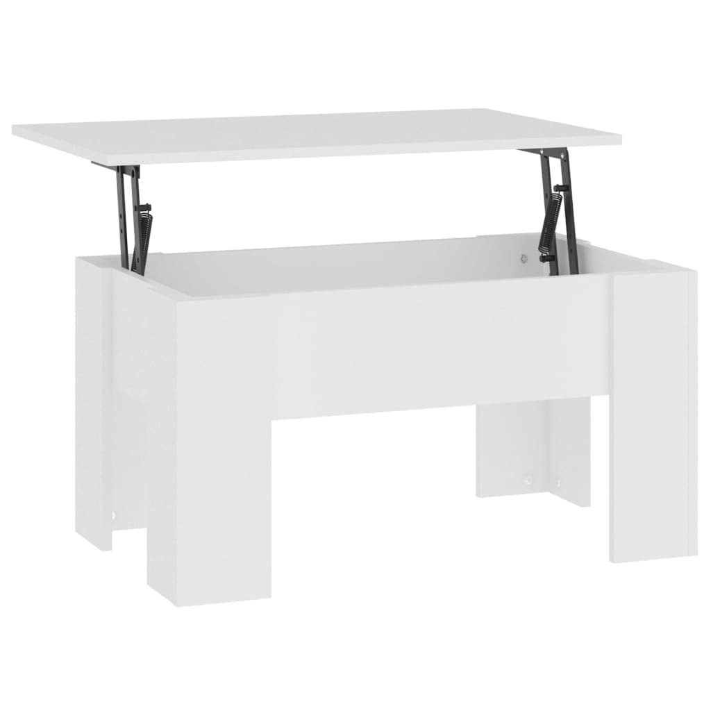 La Mesa Central de la cafetería es fácil de montarMesa de Centro Madera contrachapada Blanco 79x49x41 cm