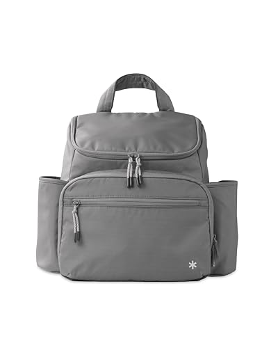 Skip Hop Mochila de bolsa de fraldas com trocador portátil, bolso ajustável para copos de 850 g, 9 bolsos totais, cubos de embalagem isolados, manga de bagagem e alças de carrinho de bebê, serve para