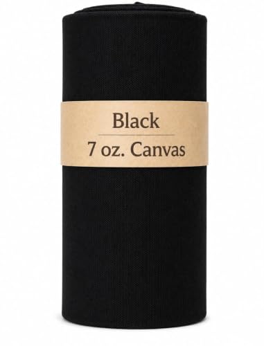 Image of Sedona Designz 60 inch Wide Cotton Duck Canvas Fabric - 7oz Durable 100% Cotton (Black, 2 Yards)