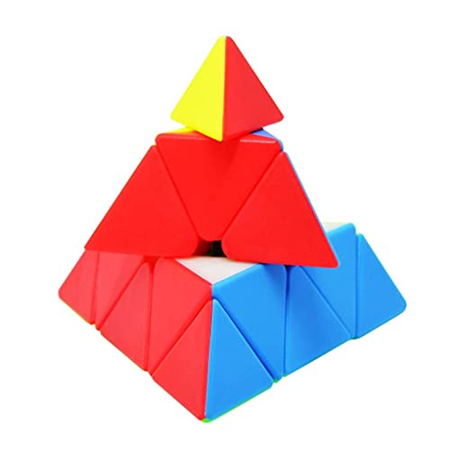 Image of Magic Cube Smoothly Stickerless High Speed for Kids - Speedy Stress Buster Brainstorming Puzzle Game, Mind Games for 14 Years and Up - Multi (Pyramid 3x3)